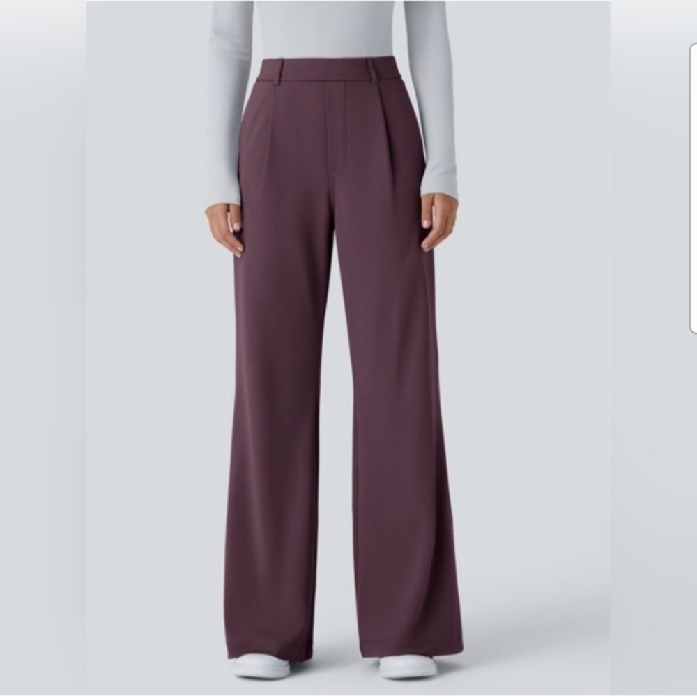 Halara Daystretch Flare Work Pants SM Deep Plum